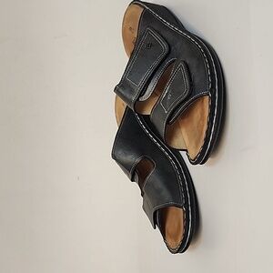 Finn Comfort Jamaica Silver Metallic Slide Sandals EUR 42
